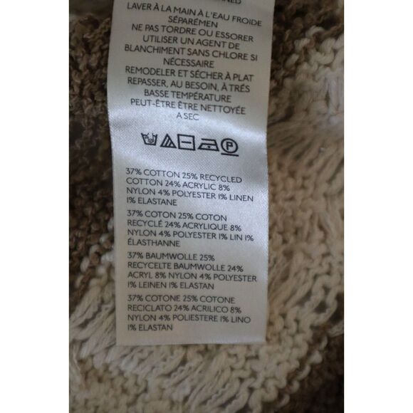 Pilcro x Anthropologie Women Sz M Neutral Oversized Longline Stitch Sweater - Picture 4 of 8